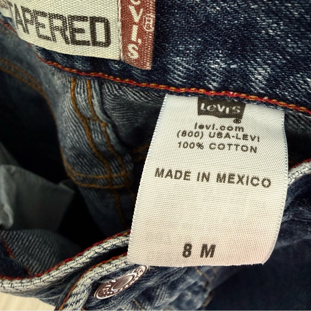 Levi's 550 blue dark wash denim relaxed tapered women's jeans cotton 90s Y2K - Picture 6 of 6